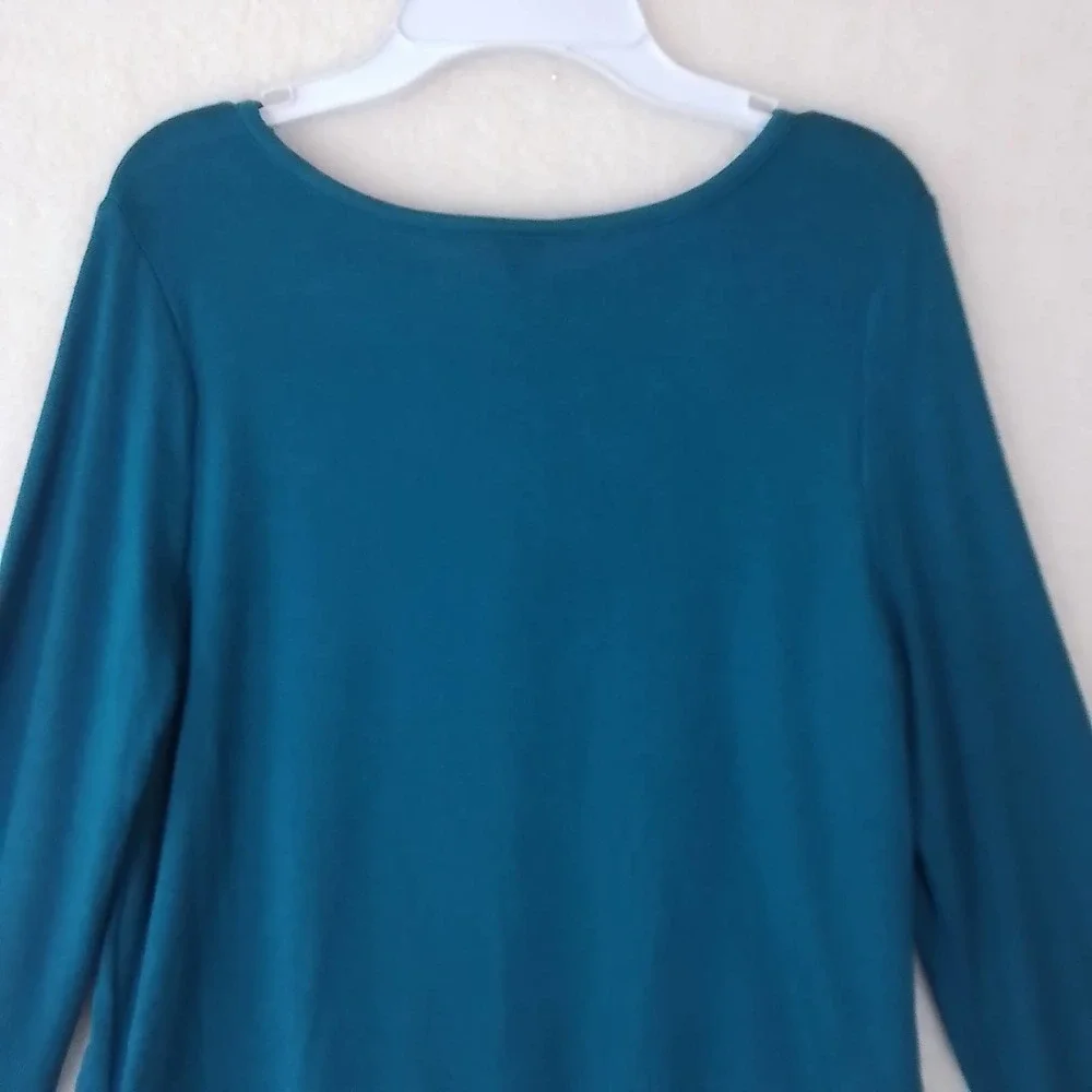 OshKosh Girls Knit Top‎ 14 Blue Teal Lightweight Sweater Scoop Neck Long Sleeve